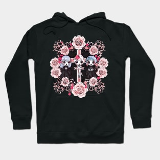 Cute Creepy Angels with roses Hoodie